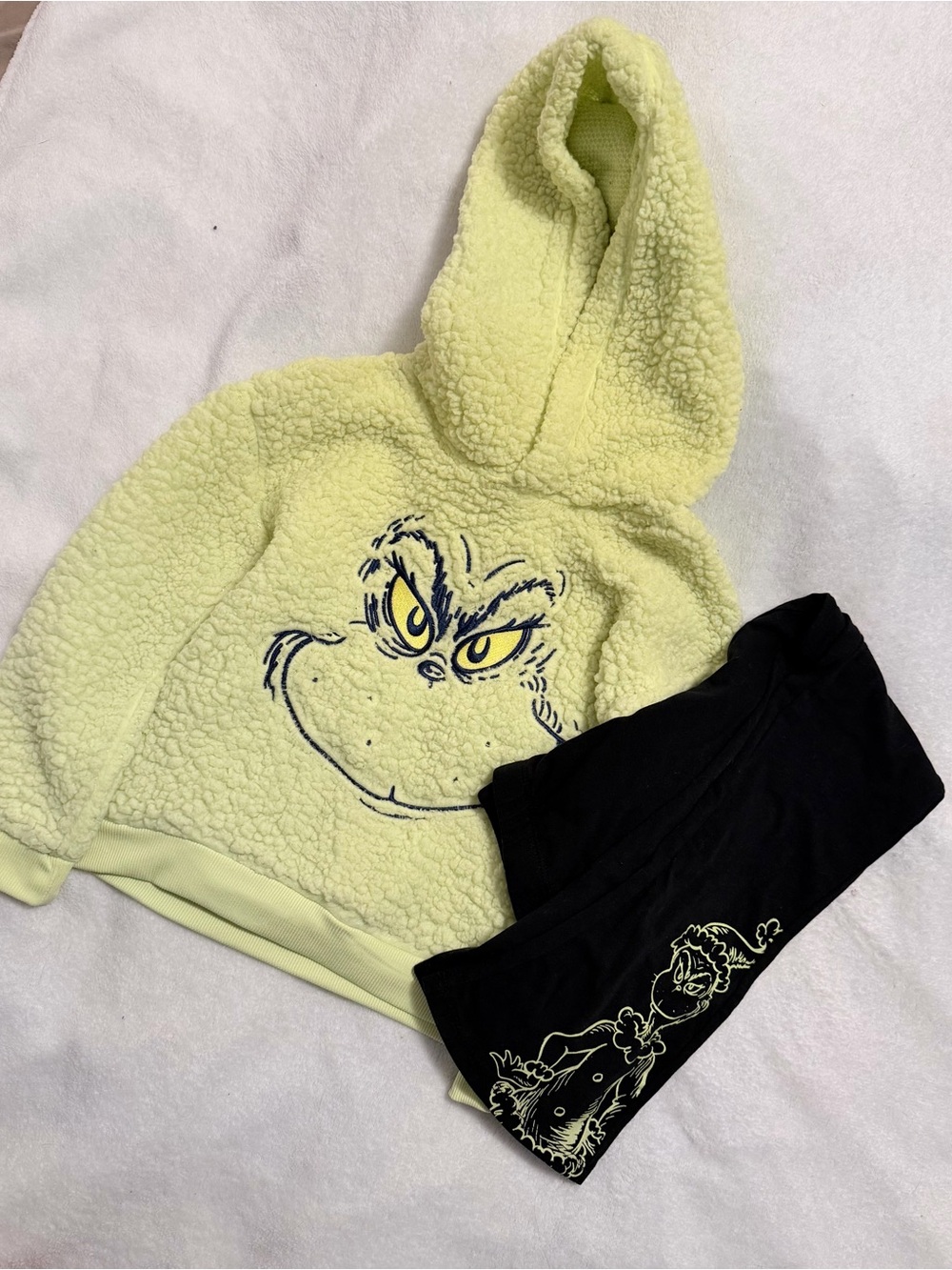 Dr.Seuss The Grinch Girls 6X Sherpa Hoodie Leggings Set
